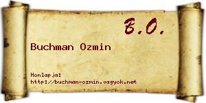 Buchman Ozmin névjegykártya